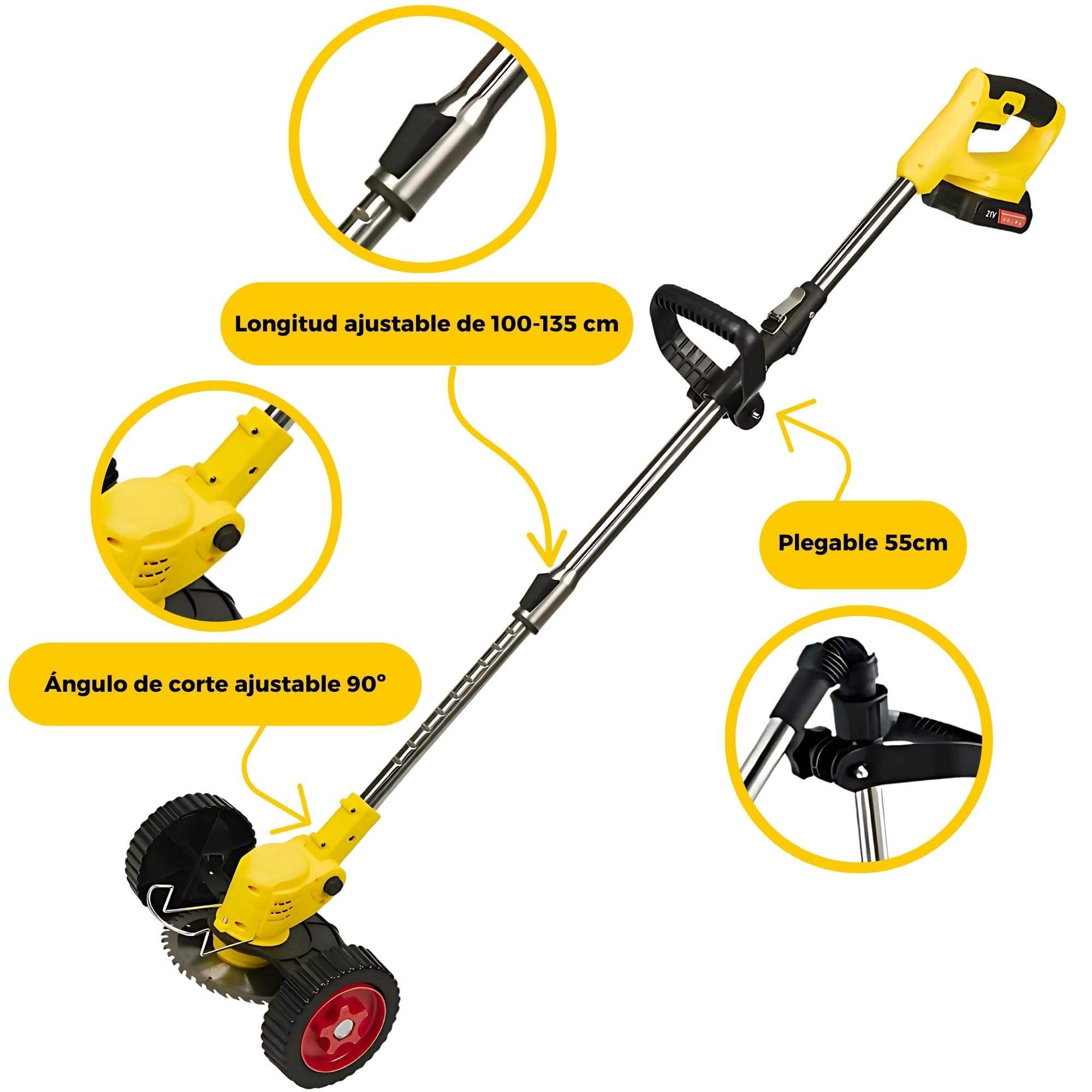 Equipes Empire 21V Cordless 3-in-1 Weed Eater & Brush Cutter Kit with Rolling Wheels