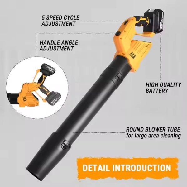 EquipesEmpire 20V Electric Leaf Blower Portable Variable Speed Cordless Air Blower with Extension Tube for Car Patio Blowing Leaves