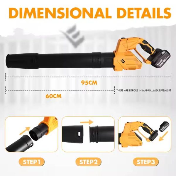 EquipesEmpire 20V Electric Leaf Blower Portable Variable Speed Cordless Air Blower with Extension Tube for Car Patio Blowing Leaves