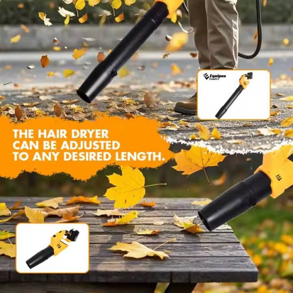 EquipesEmpire 20V Electric Leaf Blower Portable Variable Speed Cordless Air Blower with Extension Tube for Car Patio Blowing Leaves